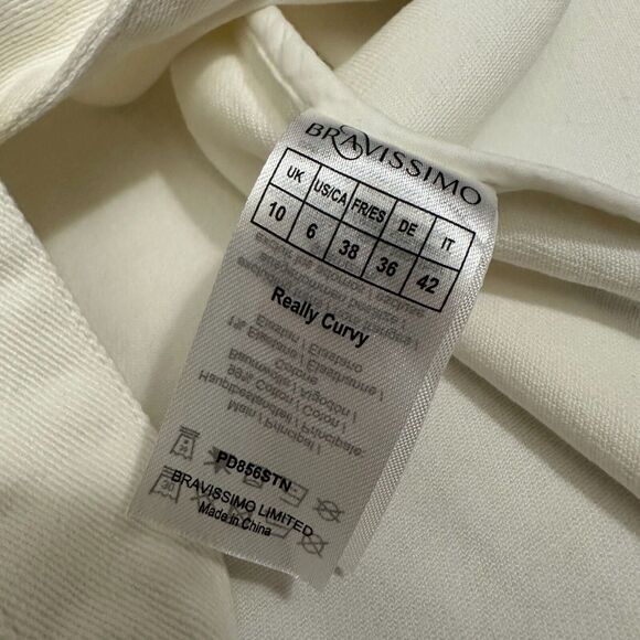 BRAVISSIMO Button Front Denim Dress Belted Knee-Length Stone Garden Party NWT - Picture 11 of 14